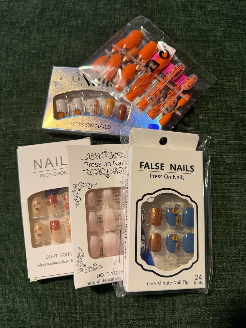 Fall pattern press on nails, 5 different styles new in box